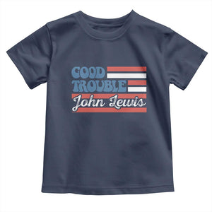 Funny John Lewis Good Trouble Toddler T Shirt Vintage American Flag TS11 Navy Print Your Wear