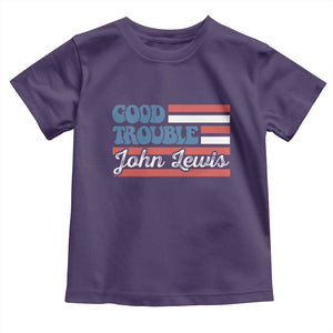 Funny John Lewis Good Trouble Toddler T Shirt Vintage American Flag TS11 Purple Print Your Wear
