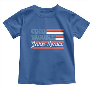 Funny John Lewis Good Trouble Toddler T Shirt Vintage American Flag TS11 Royal Blue Print Your Wear