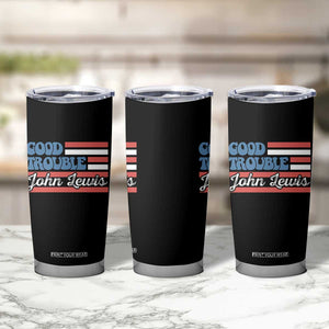 Funny John Lewis Good Trouble Tumbler Cup Vintage American Flag TS11 Print Your Wear