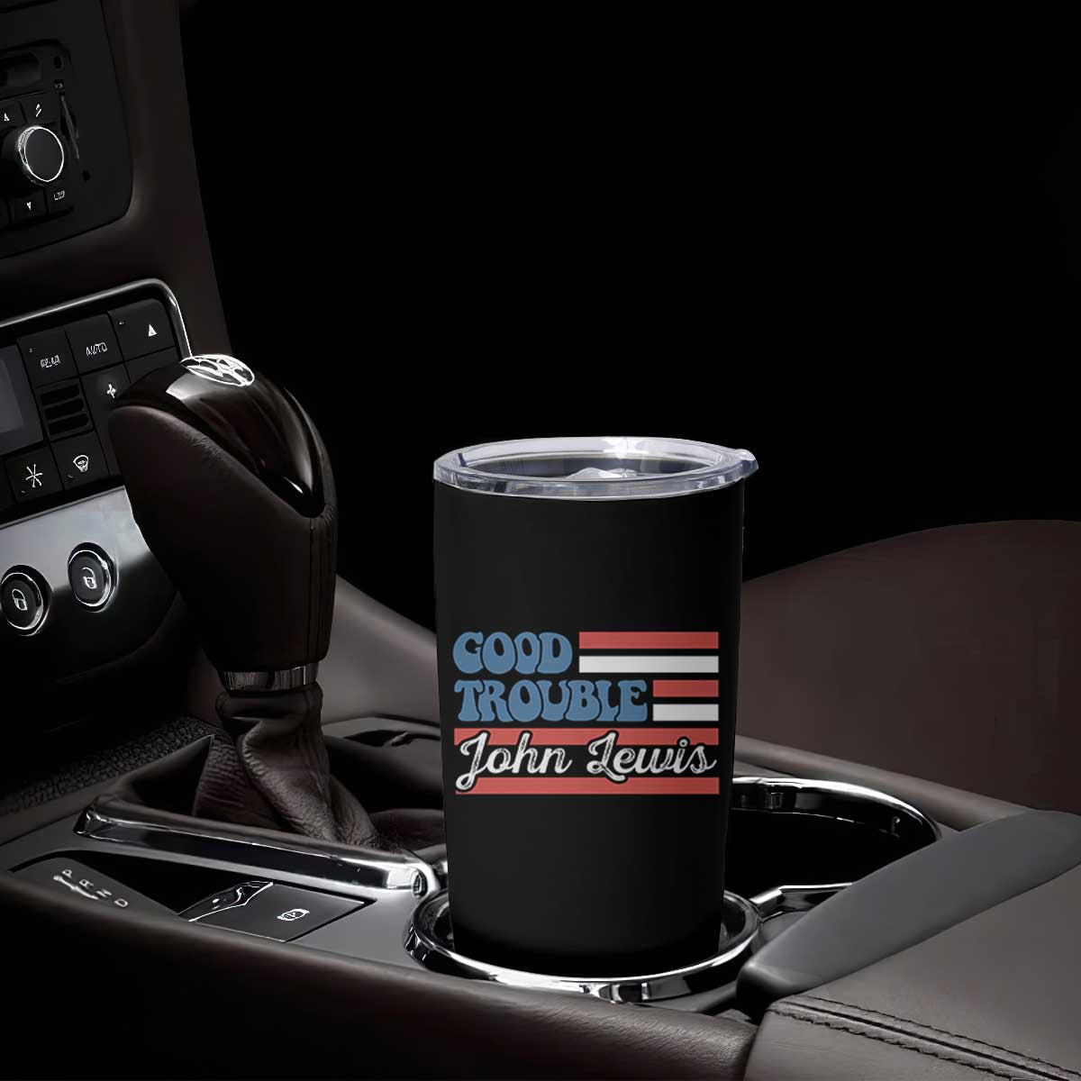Funny John Lewis Good Trouble Tumbler Cup Vintage American Flag TS11 Print Your Wear