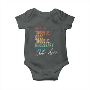 John Lewis Baby Onesie Get In Trouble Good Necessary Trouble Social Justice TS11 Dark Heather Print Your Wear