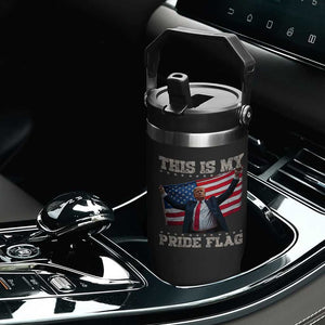 Funny Patriot Trump This Is My Pride Flag Flip Straw Tumbler 4th Of July American Flag TS11 Print Your Wear