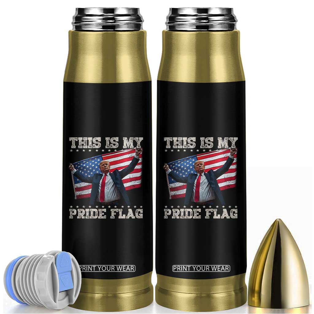 Funny Patriot Trump This Is My Pride Flag Bullet Tumbler 4th Of July American Flag TS11 Black Print Your Wear