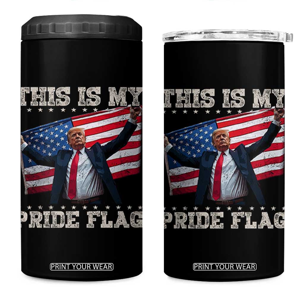 Funny Patriot Trump This Is My Pride Flag 4 in 1 Can Cooler Tumbler 4th Of July American Flag TS11 One Size: 16 oz Black Print Your Wear