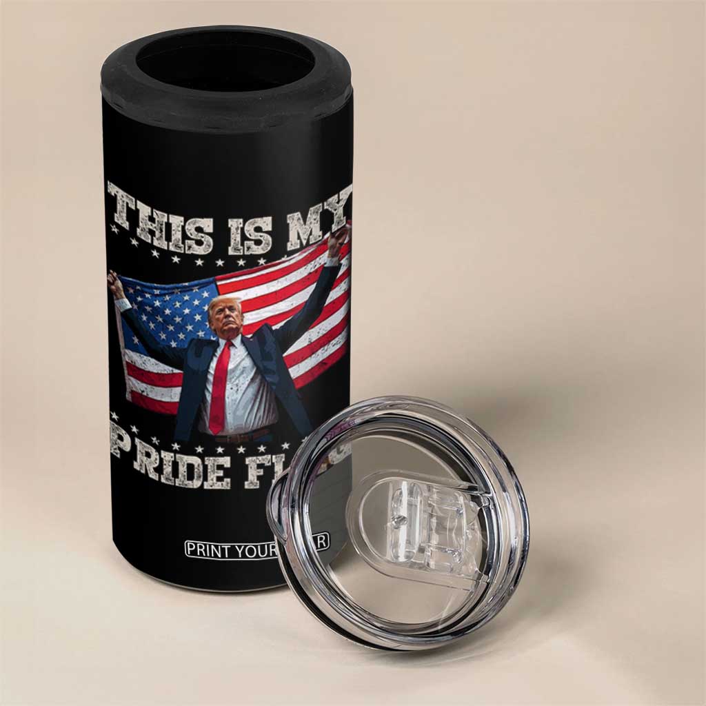 Funny Patriot Trump This Is My Pride Flag 4 in 1 Can Cooler Tumbler 4th Of July American Flag TS11 Print Your Wear