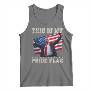 Funny Patriot Trump This Is My Pride Flag Tank Top 4th Of July American Flag TS11 Black Heather Print Your Wear