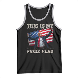 Funny Patriot Trump This Is My Pride Flag Tank Top 4th Of July American Flag TS11 Black Athletic Heather Print Your Wear