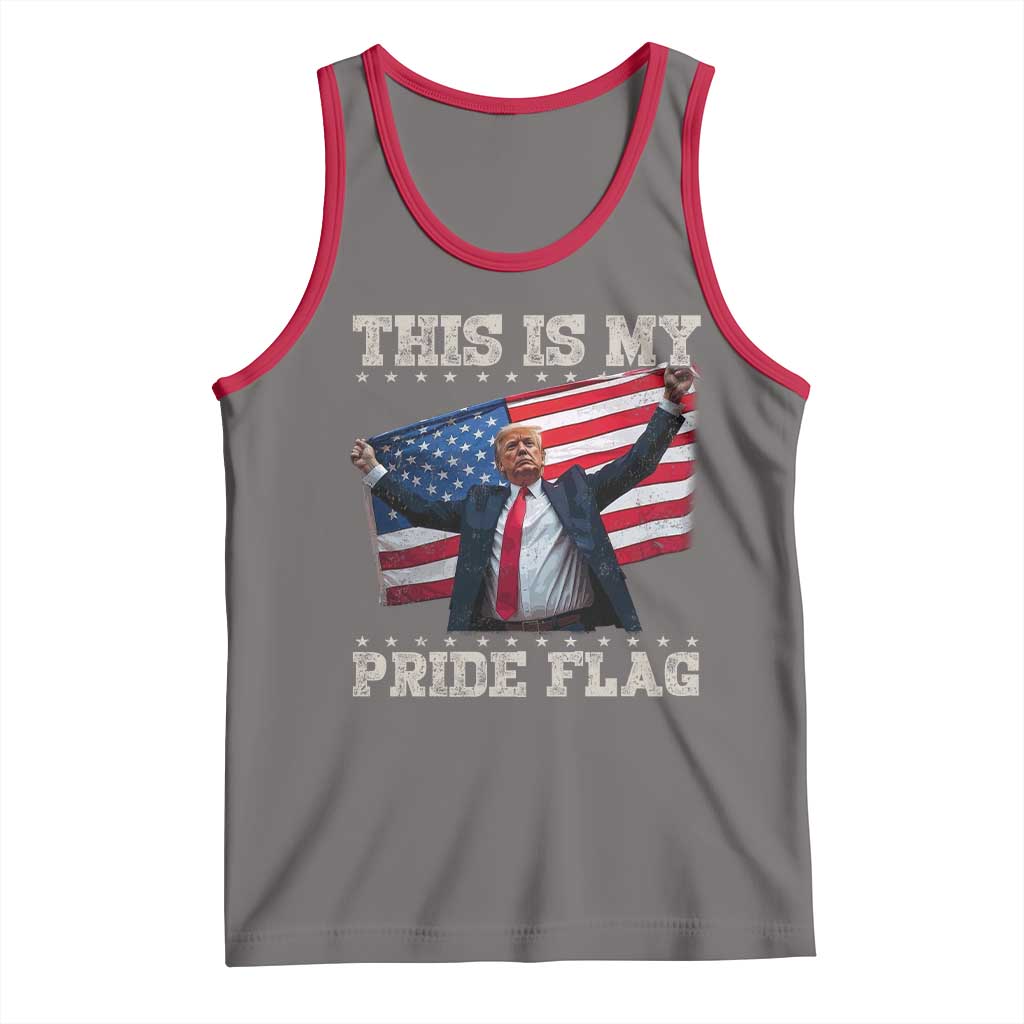 Funny Patriot Trump This Is My Pride Flag Tank Top 4th Of July American Flag TS11 Deep Heather Red Print Your Wear