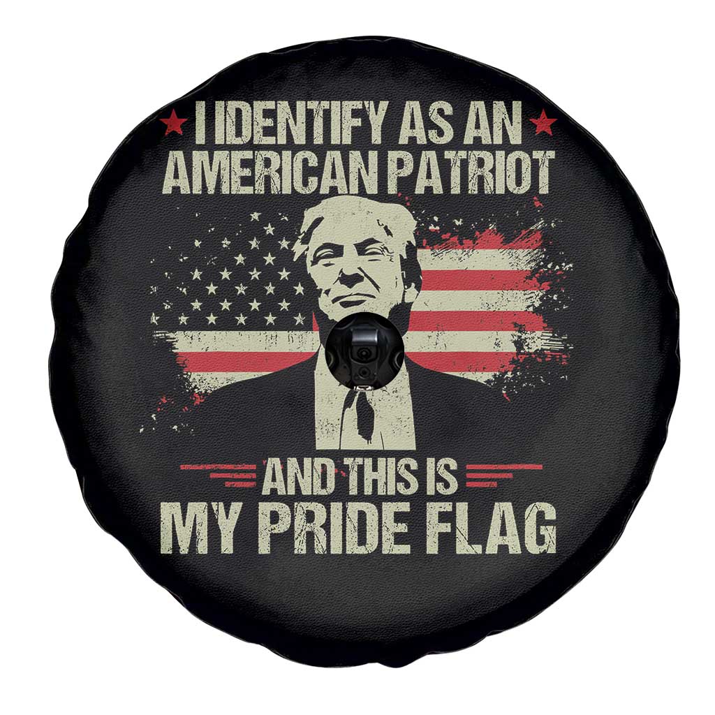 Funny Patriot Trump 4th Of July Spare Tire Cover I Identify As An American Patriot And This Is My Pride Flag TS11 Print Your Wear