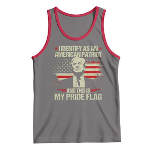 Funny Patriot Trump 4th Of July Tank Top I Identify As An American Patriot And This Is My Pride Flag TS11 Deep Heather Red Print Your Wear