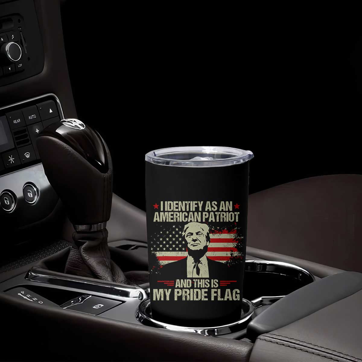 Funny Patriot Trump 4th Of July Tumbler Cup I Identify As An American Patriot And This Is My Pride Flag TS11 Print Your Wear