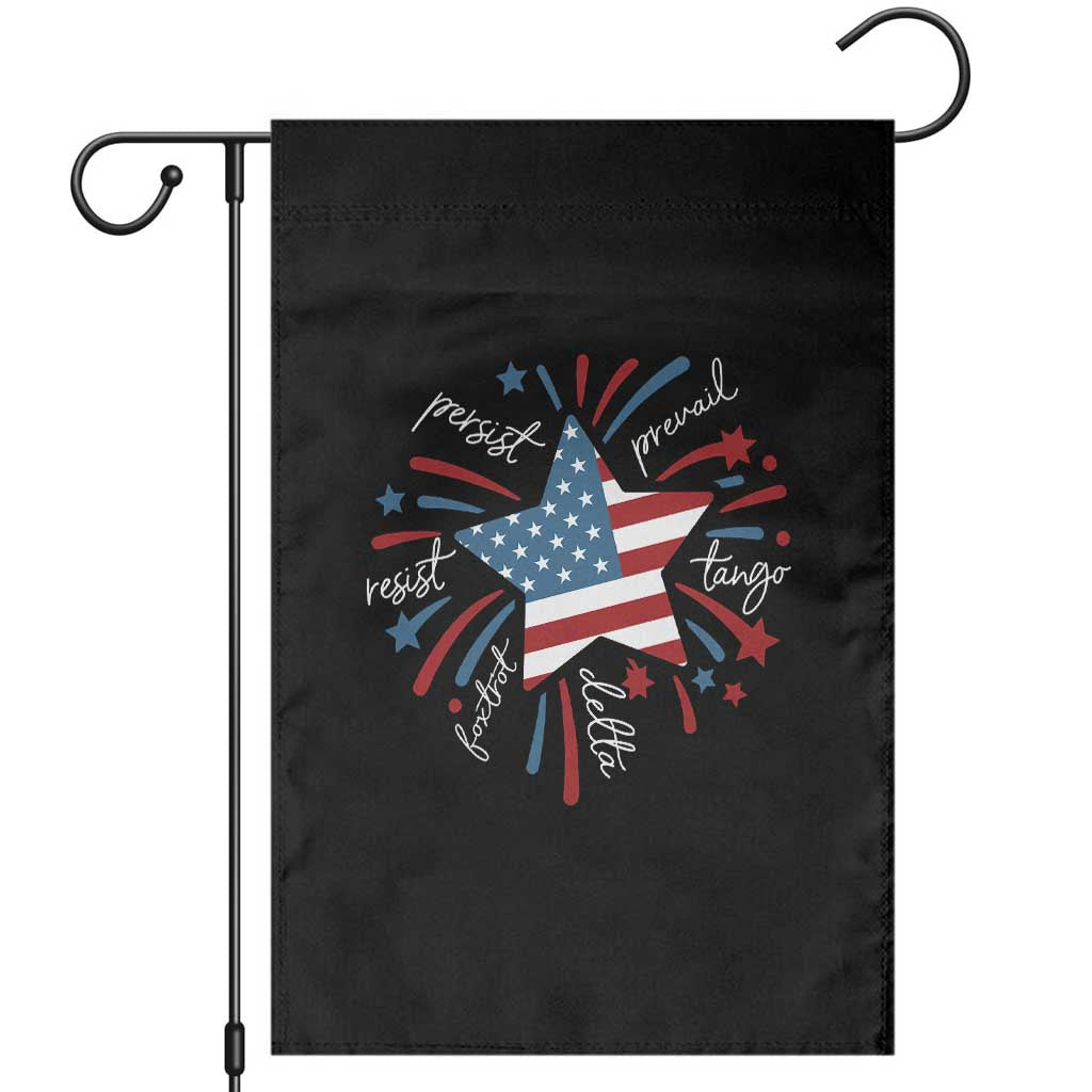 Funny 4th of July Fireworks Foxtrot Delta Tango Garden Flag TS11 Black Print Your Wear