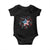 Funny 4th of July Fireworks Foxtrot Delta Tango Baby Onesie TS11 Black Print Your Wear