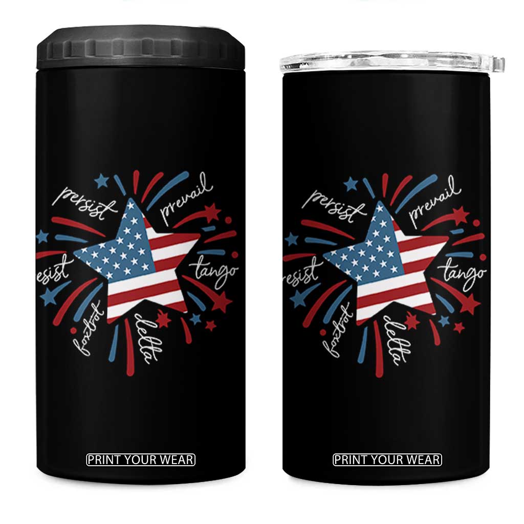 Funny 4th of July Fireworks Foxtrot Delta Tango 4 in 1 Can Cooler Tumbler TS11 One Size: 16 oz Black Print Your Wear
