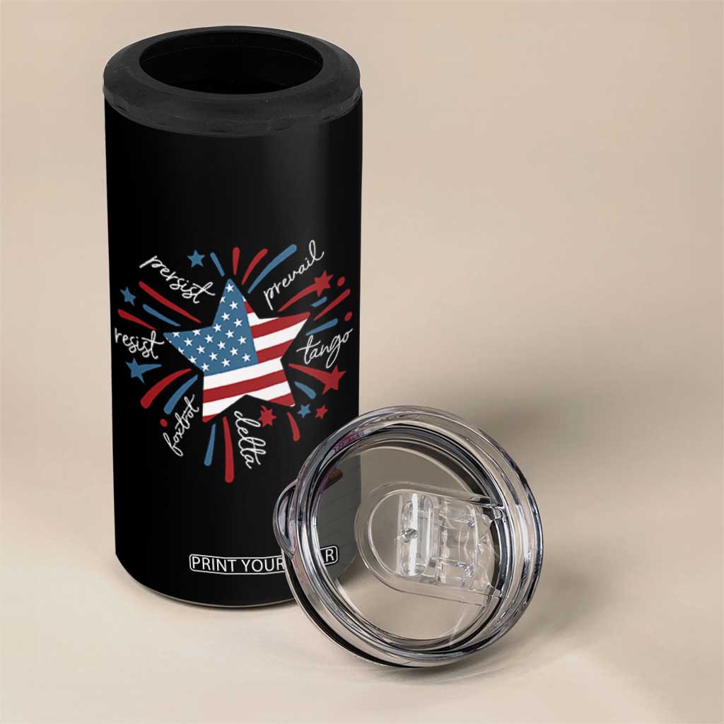 Funny 4th of July Fireworks Foxtrot Delta Tango 4 in 1 Can Cooler Tumbler TS11 Print Your Wear