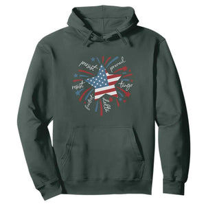 Funny 4th of July Fireworks Foxtrot Delta Tango Hoodie TS11 Dark Forest Green Print Your Wear