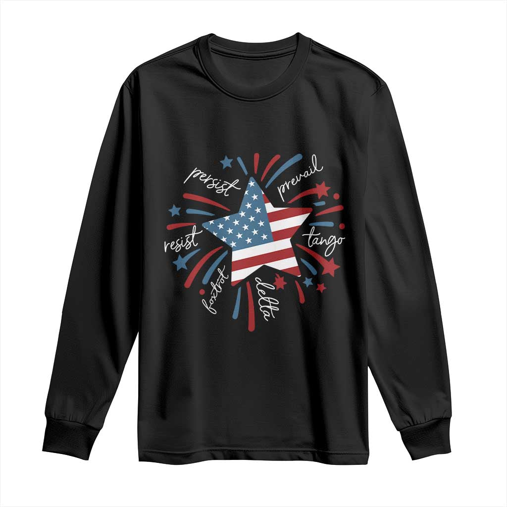 Funny 4th of July Fireworks Foxtrot Delta Tango Long Sleeve Shirt TS11 Black Print Your Wear