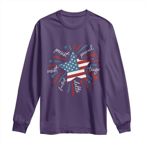 Funny 4th of July Fireworks Foxtrot Delta Tango Long Sleeve Shirt TS11 Purple Print Your Wear