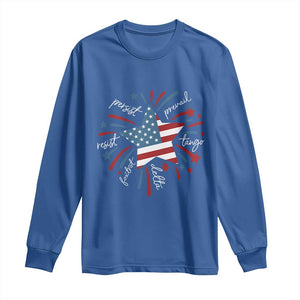 Funny 4th of July Fireworks Foxtrot Delta Tango Long Sleeve Shirt TS11 Royal Blue Print Your Wear