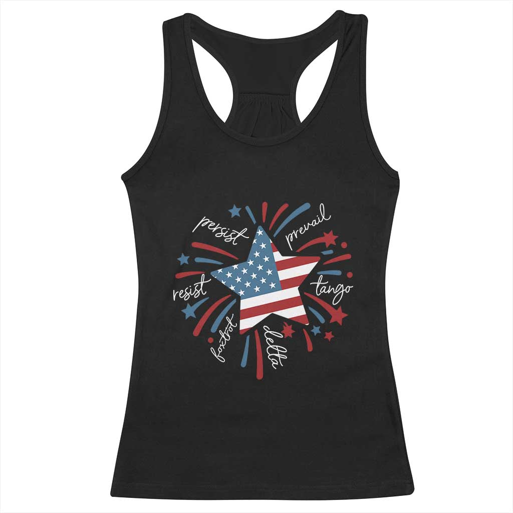 Funny 4th of July Fireworks Foxtrot Delta Tango Racerback Tank Top TS11 Black Print Your Wear