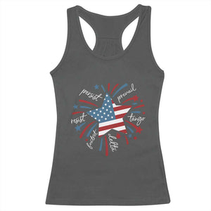Funny 4th of July Fireworks Foxtrot Delta Tango Racerback Tank Top TS11 Dark Heather Print Your Wear