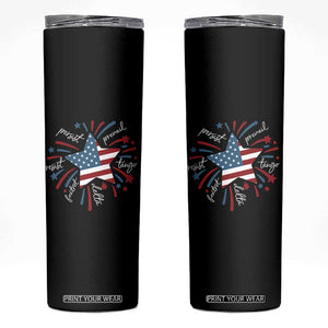 Funny 4th of July Fireworks Foxtrot Delta Tango Skinny Tumbler TS11 Black Print Your Wear