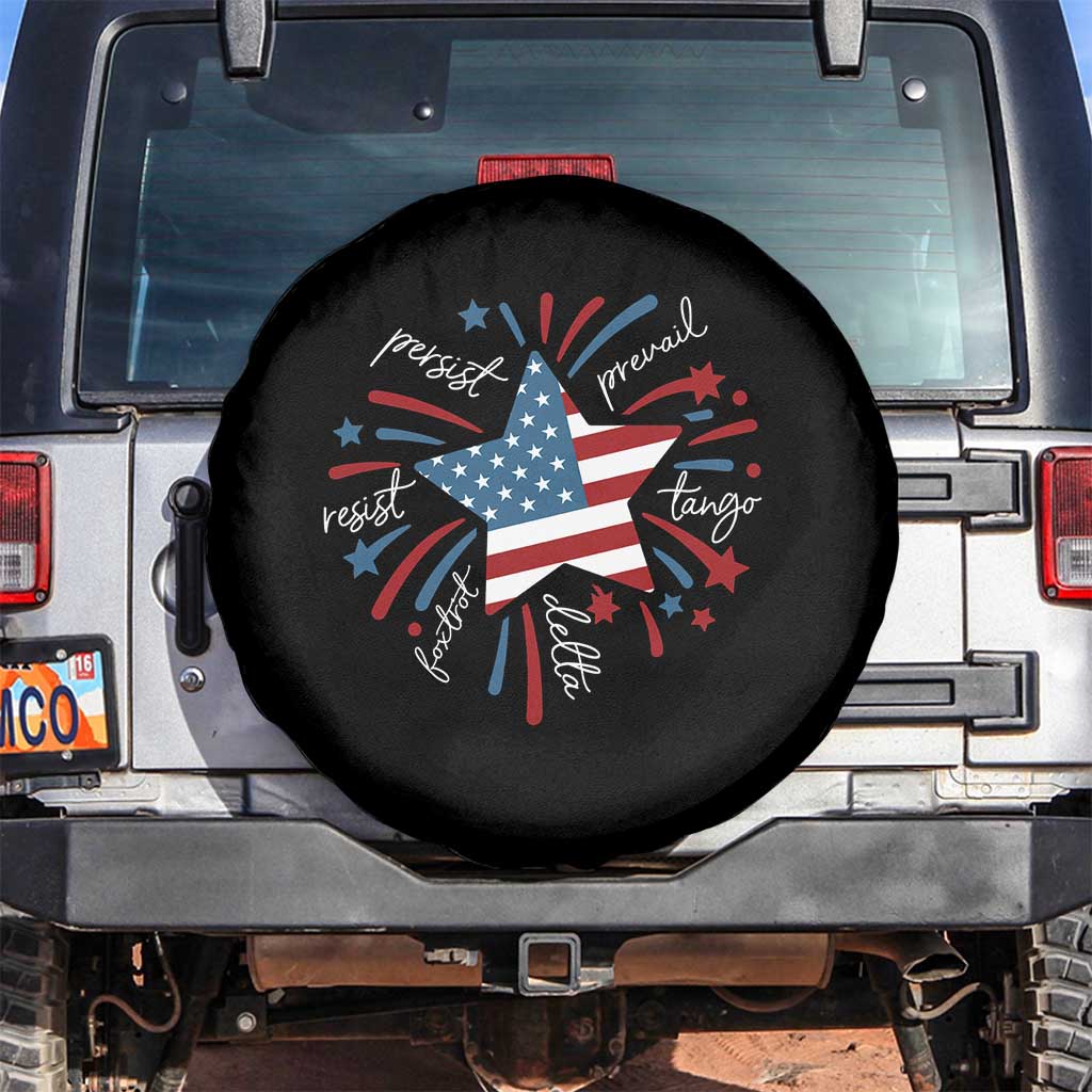 Funny 4th of July Fireworks Foxtrot Delta Tango Spare Tire Cover TS11 No hole Black Print Your Wear
