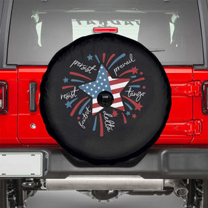 Funny 4th of July Fireworks Foxtrot Delta Tango Spare Tire Cover TS11 Black Print Your Wear