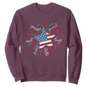 Funny 4th of July Fireworks Foxtrot Delta Tango Sweatshirt TS11 Maroon Print Your Wear