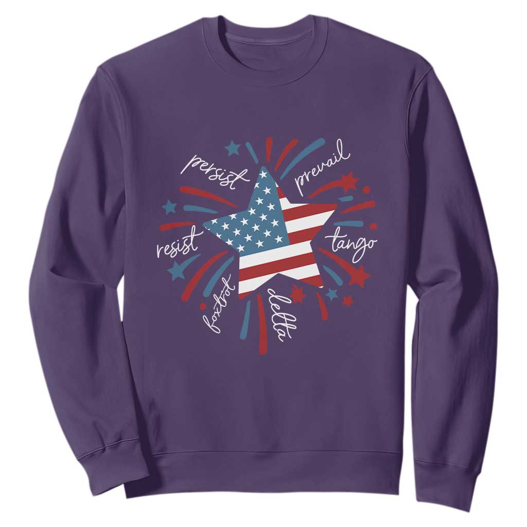 Funny 4th of July Fireworks Foxtrot Delta Tango Sweatshirt TS11 Purple Print Your Wear