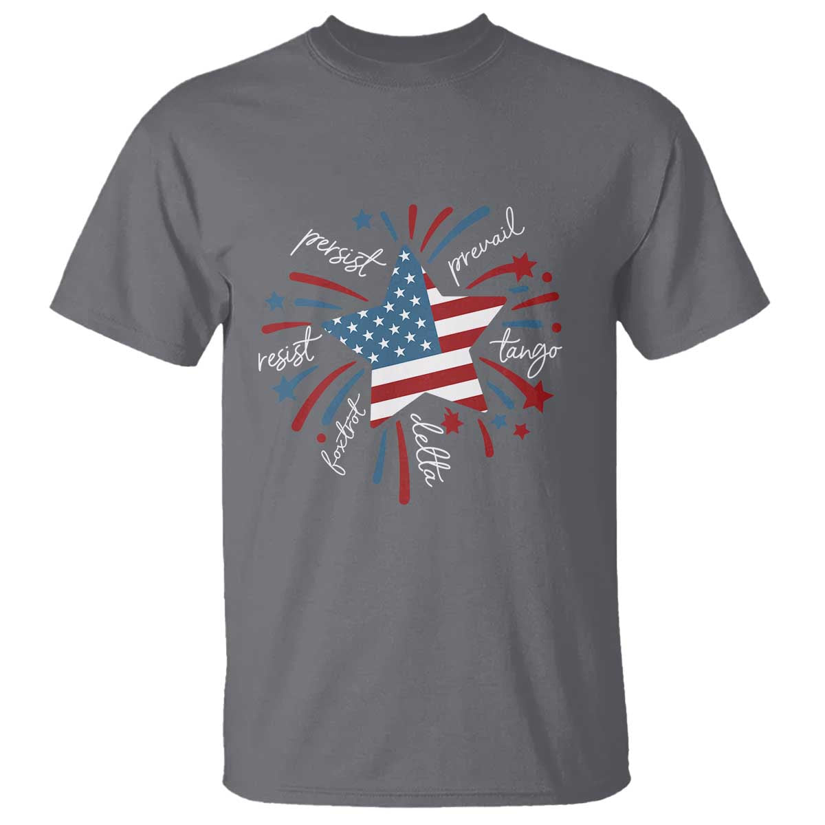 Funny 4th of July Fireworks Foxtrot Delta Tango T Shirt TS11 Charcoal Print Your Wear