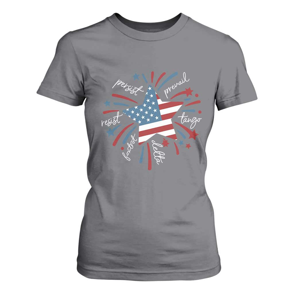 Funny 4th of July Fireworks Foxtrot Delta Tango T Shirt For Women TS11 Charcoal Print Your Wear