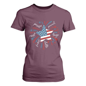 Funny 4th of July Fireworks Foxtrot Delta Tango T Shirt For Women TS11 Maroon Print Your Wear