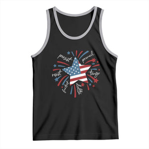 Funny 4th of July Fireworks Foxtrot Delta Tango Tank Top TS11 Black Athletic Heather Print Your Wear