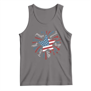 Funny 4th of July Fireworks Foxtrot Delta Tango Tank Top TS11 Deep Heather Print Your Wear