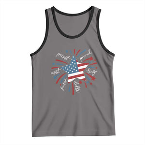 Funny 4th of July Fireworks Foxtrot Delta Tango Tank Top TS11 Deep Heather Black Print Your Wear