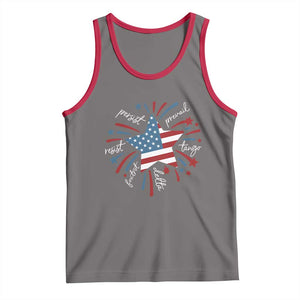Funny 4th of July Fireworks Foxtrot Delta Tango Tank Top TS11 Deep Heather Red Print Your Wear