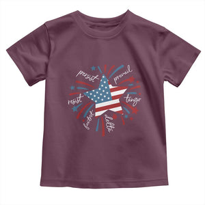 Funny 4th of July Fireworks Foxtrot Delta Tango Toddler T Shirt TS11 Maroon Print Your Wear