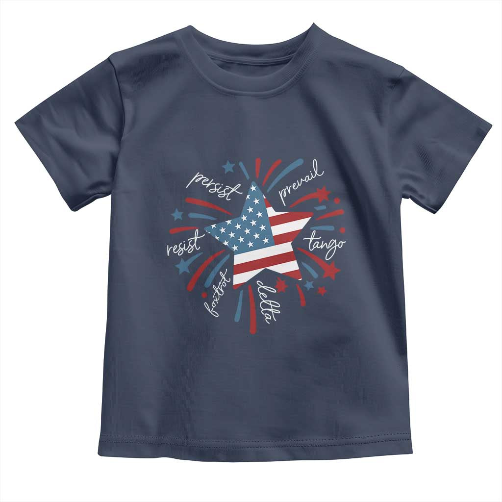 Funny 4th of July Fireworks Foxtrot Delta Tango Toddler T Shirt TS11 Navy Print Your Wear