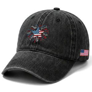 Funny 4th of July Fireworks Foxtrot Delta Tango Washed Cotton Baseball Cap TS11 Print Your Wear