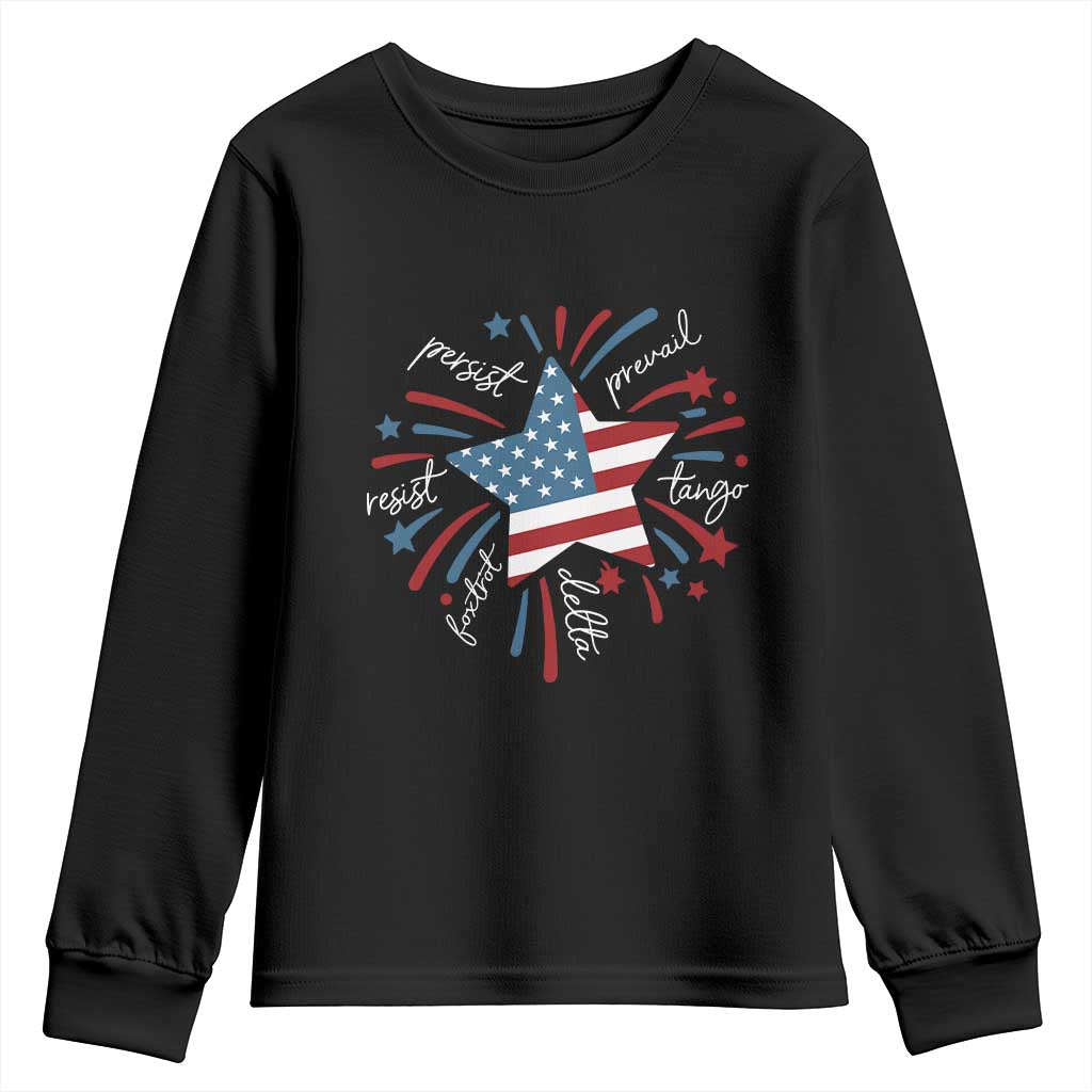 Funny 4th of July Fireworks Foxtrot Delta Tango Youth Sweatshirt TS11 Black Print Your Wear