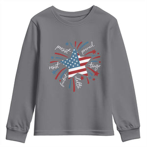 Funny 4th of July Fireworks Foxtrot Delta Tango Youth Sweatshirt TS11 Charcoal Print Your Wear