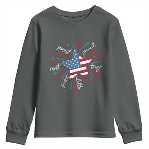 Funny 4th of July Fireworks Foxtrot Delta Tango Youth Sweatshirt TS11 Dark Heather Print Your Wear