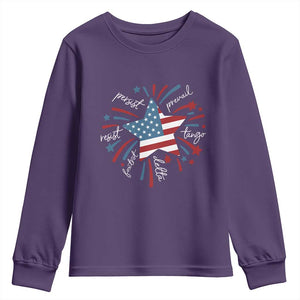 Funny 4th of July Fireworks Foxtrot Delta Tango Youth Sweatshirt TS11 Purple Print Your Wear