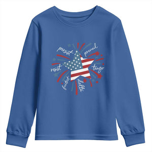 Funny 4th of July Fireworks Foxtrot Delta Tango Youth Sweatshirt TS11 Royal Blue Print Your Wear