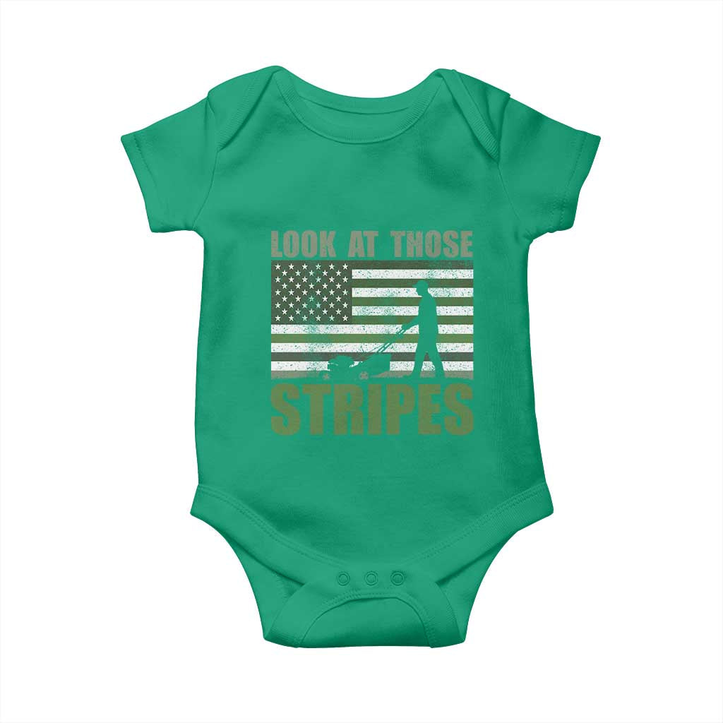 Funny Gardening Lawn Mower Baby Onesie Look At Those Stripes American Flag TS11 Irish Green Print Your Wear