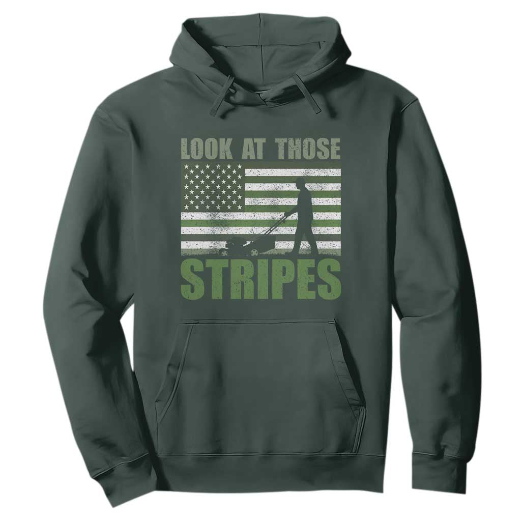 Funny Gardening Lawn Mower Hoodie Look At Those Stripes American Flag TS11 Dark Forest Green Print Your Wear