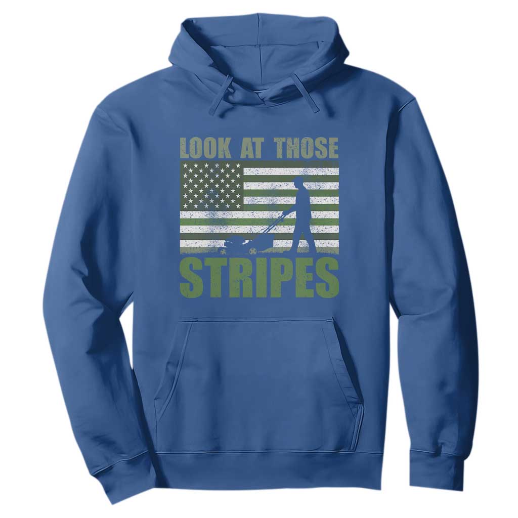 Funny Gardening Lawn Mower Hoodie Look At Those Stripes American Flag TS11 Royal Blue Print Your Wear