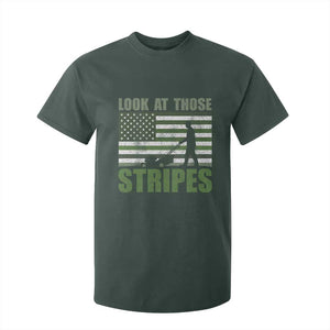 Funny Gardening Lawn Mower T Shirt For Kid Look At Those Stripes American Flag TS11 Dark Forest Green Print Your Wear
